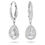 Thumbnail: Angelic earrings Pear cut crystal, White, Rhodium plated