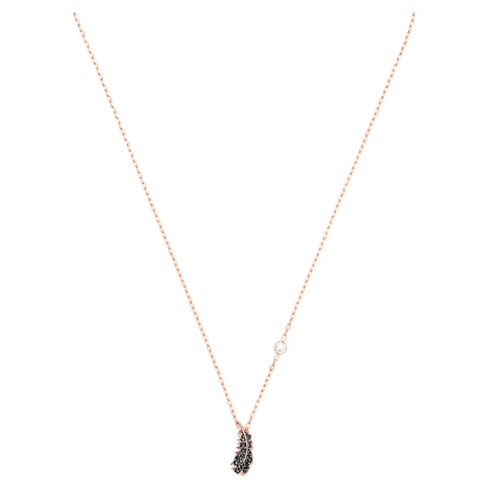 Naughty Necklace Black, Rose-gold tone plated