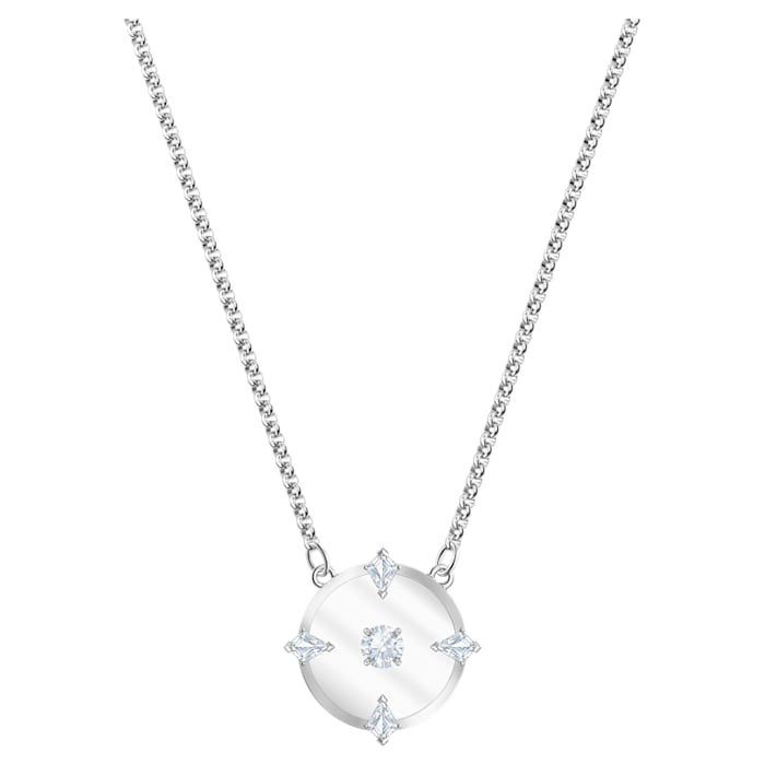 North necklace White, Rhodium plated