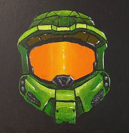 painting halo helmet daddys bday.jpeg