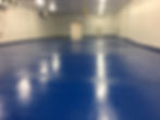 Blue UPC floor, freshly applied