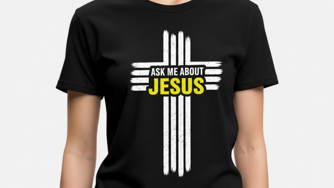 Ask Me About Jesus - Cross (with shirt donation)