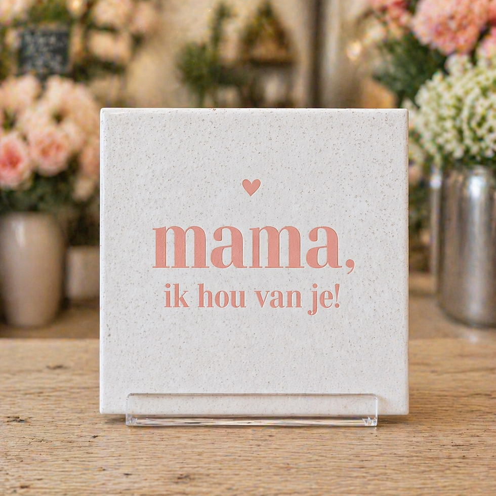 Thumbnail: Wit tegeltje met tekst, mama, ik hou van je