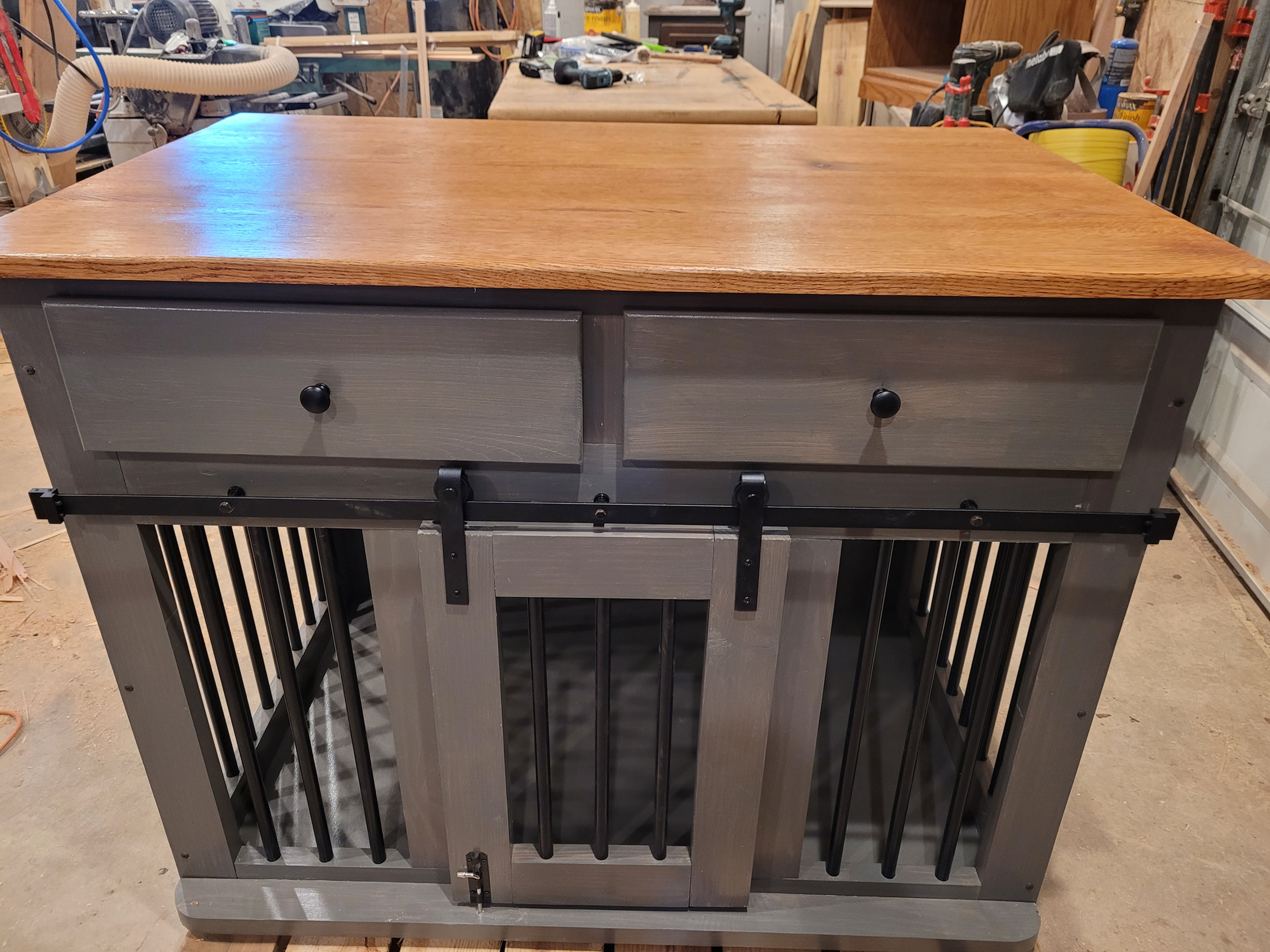 Large Dog crate with drawers