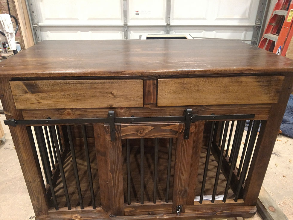 Custom Dog Crate And Ottoman photo