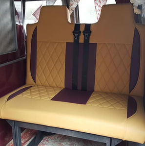 Rust and brown seat of a car
