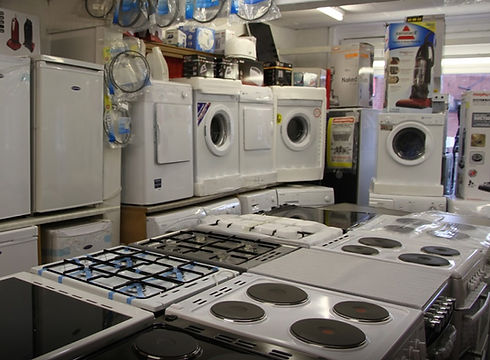 interior of a store with home appliances for sale