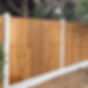A close-boarded fence panels