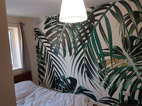 Designer wallpaper in a room