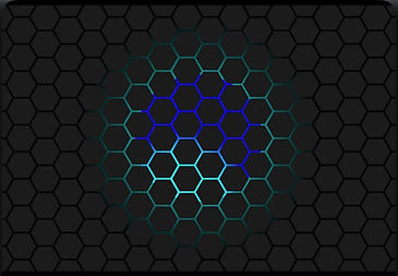 A vibrant background pattern composed of blue and green hexagons, creating a visually striking and dynamic design