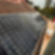 Four solar panels were installed on a sloped roof