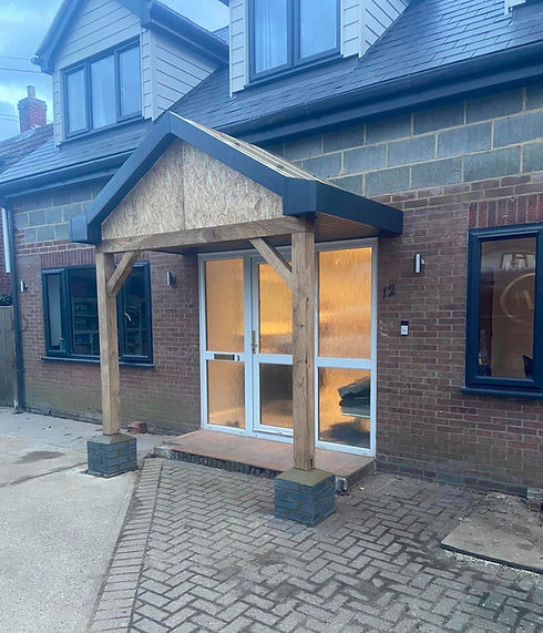 An oak-framed porch