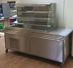 Stainless steel commercial kitchen storage and display case