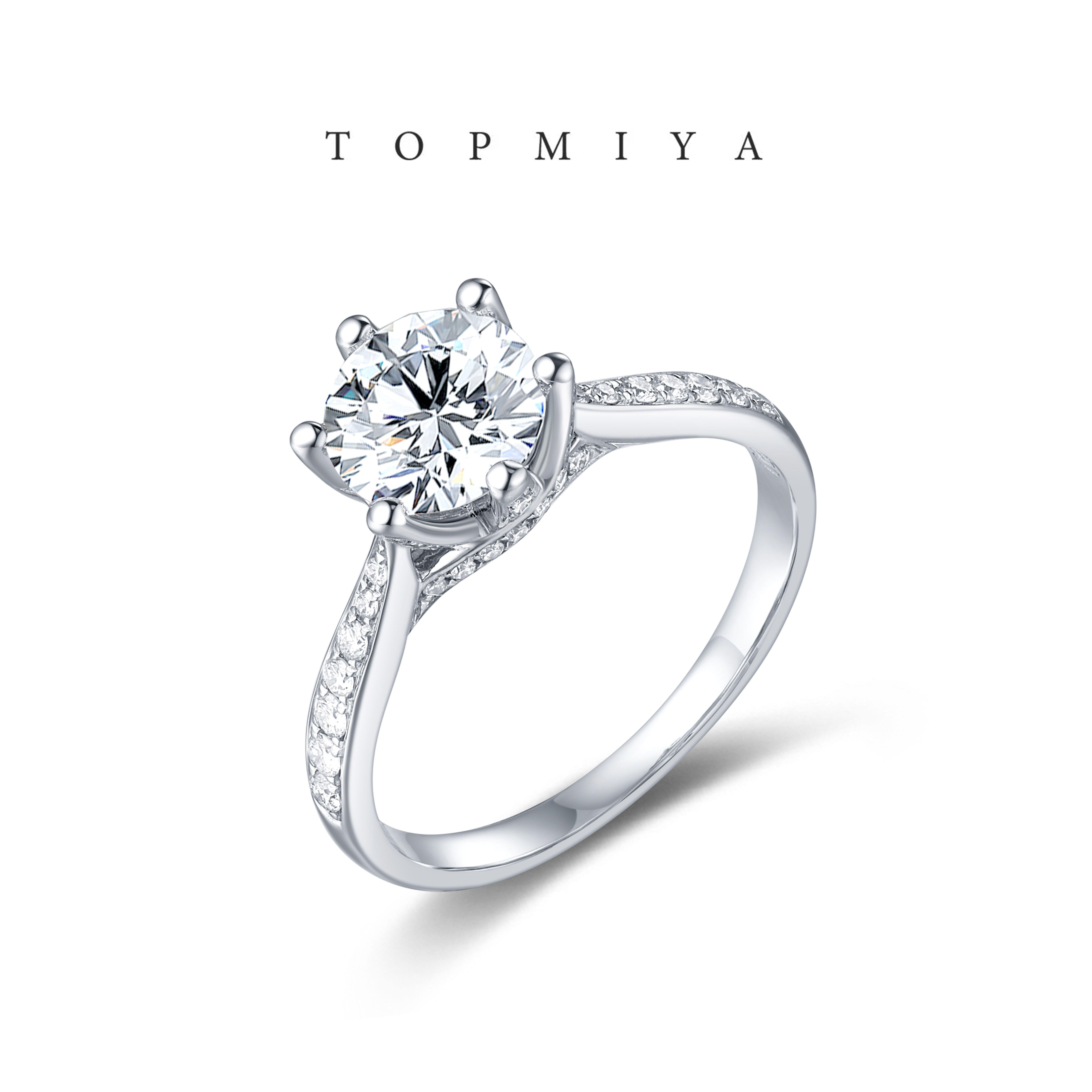 Lab Grown Round Brilliant Cut Solitaire Diamond Engagement Ring in White Gold