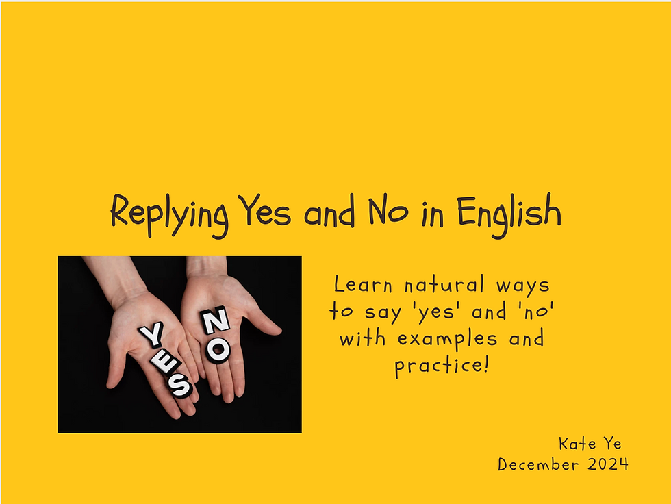 Replying Yes and No in English PPT on Canva