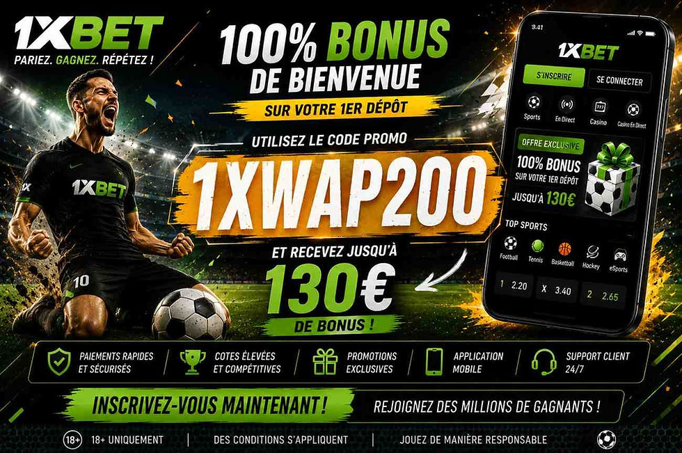 Code promo 1xBet Casino 2027 : 1XWAP – Jusqu’à 1 950 $