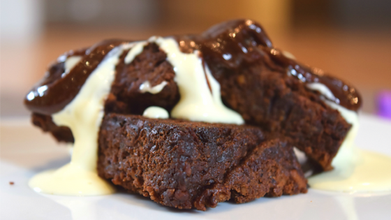 Warm Brownie and Cream
