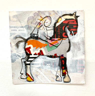 Paarden vriend, collage, 18 x 18cm, incl lijst, 95,- incl 9% btw