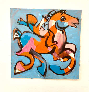 paardje, collage, 18 x 18cm, incl lijst, 100,- incl 9%btw