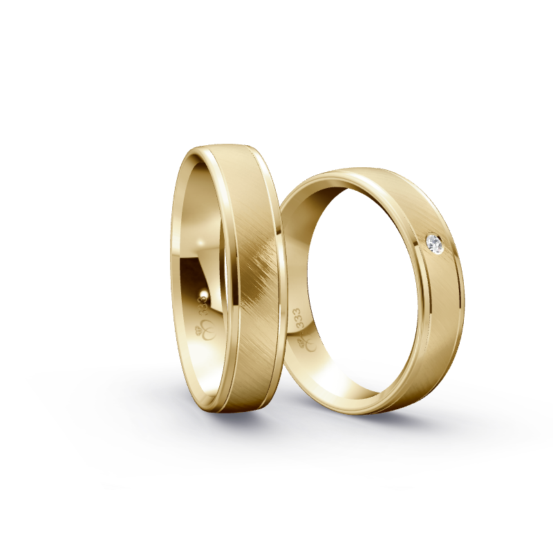 Miniaturbild: Trauringe TL8476 - Gelbgold (Poliert / Schrägmatt) | Eheringe aus Gold