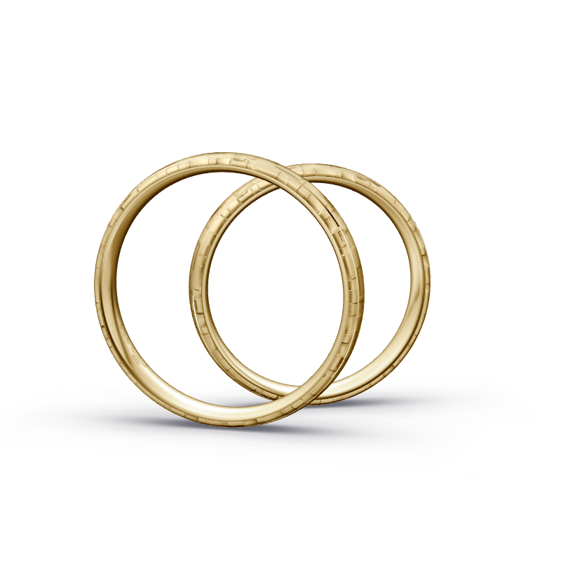 Miniaturbild: Trauringe TL6273 - Gelbgold (Hammerschlag rechteckig) | Eheringe aus Gold