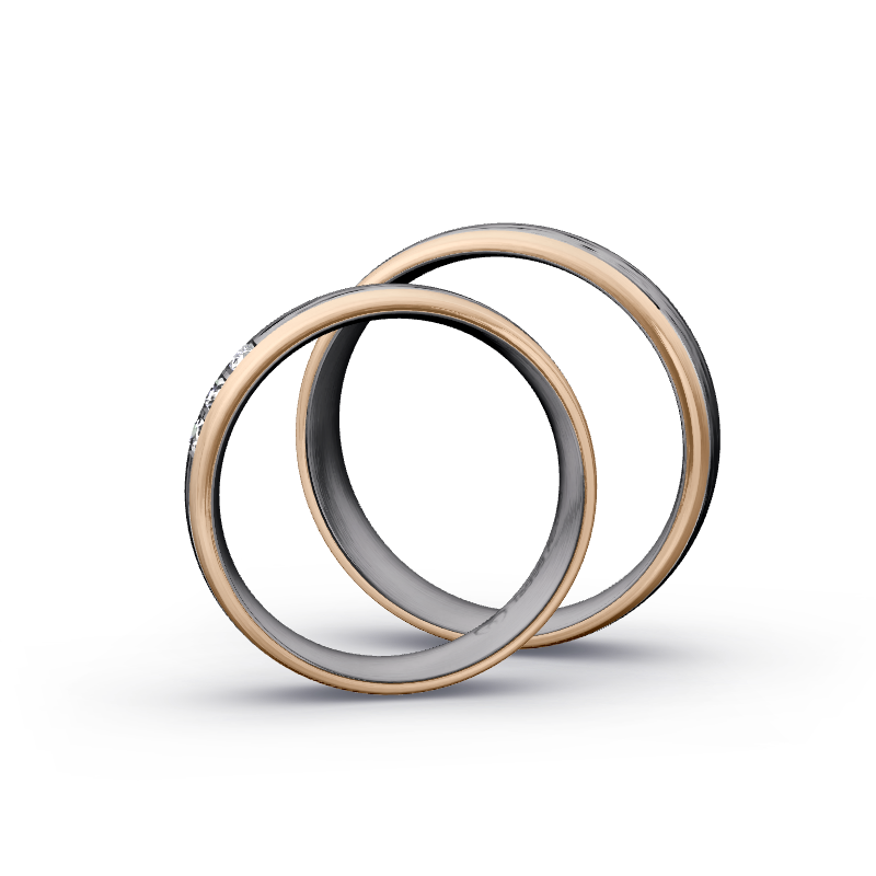 Miniaturbild: Trauringe TL7714 - Tantal/Roségold