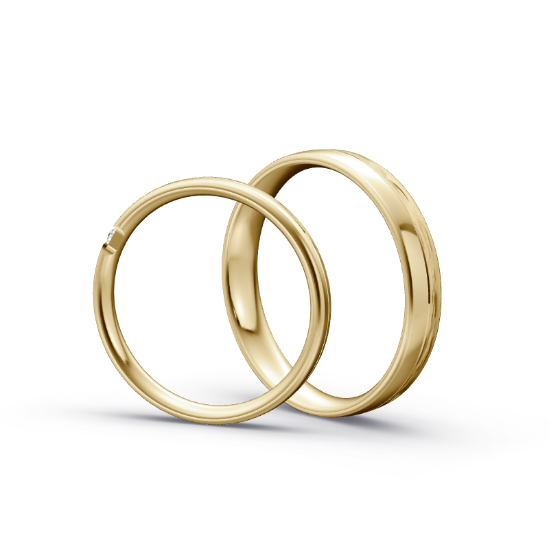 Miniaturbild: Trauringe TL4166 - Gelbgold (Poliert / Wasserfall) | Eheringe aus Gold