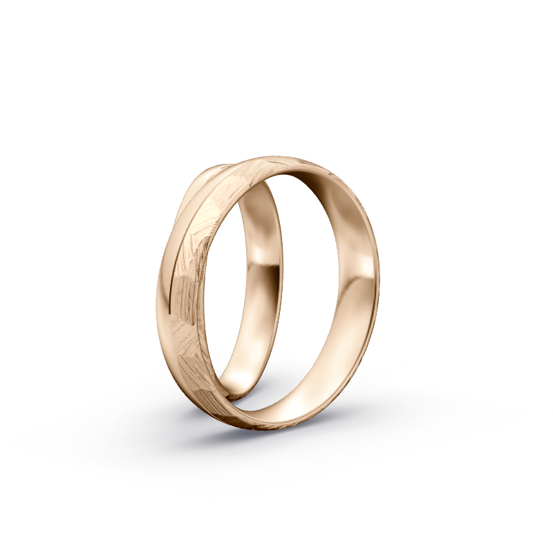 Miniaturbild: Trauringe TL1005 - Roségold (Poliert / Fels) | Eheringe aus Gold