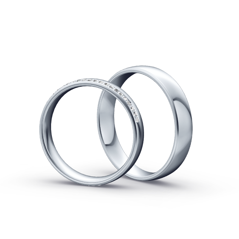 Miniaturbild: Trauringe TL5230 - Platin (Poliert) mit 42 Brillanten