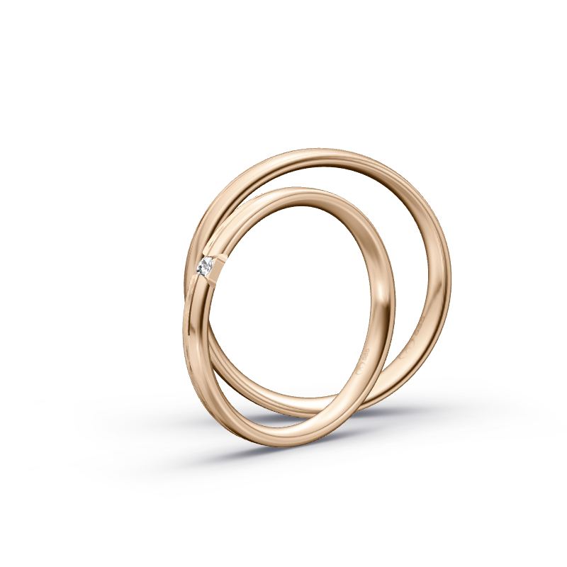 Miniaturbild: Trauringe TL4166 - Roségold (Wasserfall) | Eheringe aus Gold