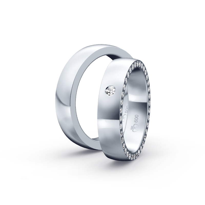 Miniaturbild: Trauringe TL5657 - Platin (Poliert) mit Brillanten