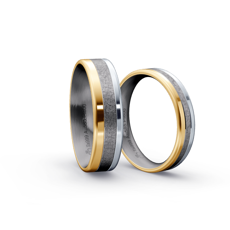 Miniaturbild: Trauringe TL7354 - Sattgelb/Tantal/Platin