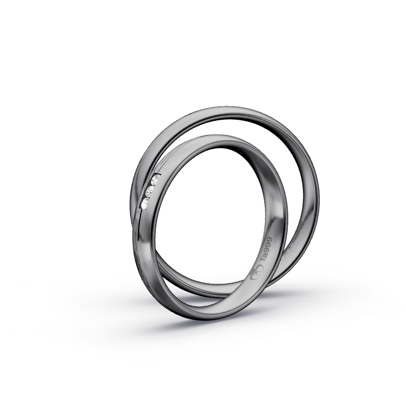 Miniaturbild: Trauringe TL1005 - Tantal (Poliert / Fels) | 999er Tantal Ring