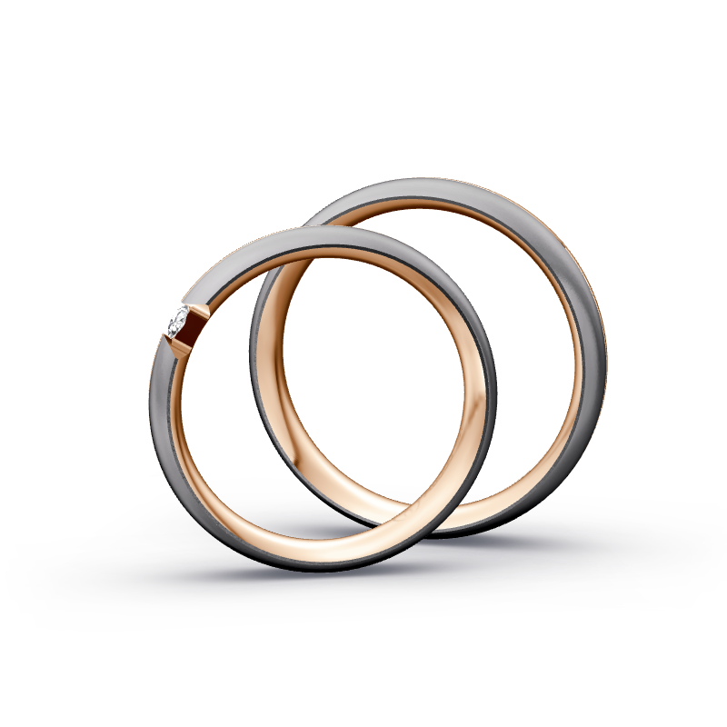 Miniaturbild: Trauringe TL7560 - Tantal/Rotgold