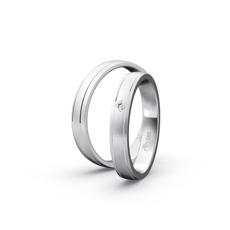 Miniaturbild: Trauringe TL8956 - Weißgold (Sandmatt fein) | Eheringe aus Gold