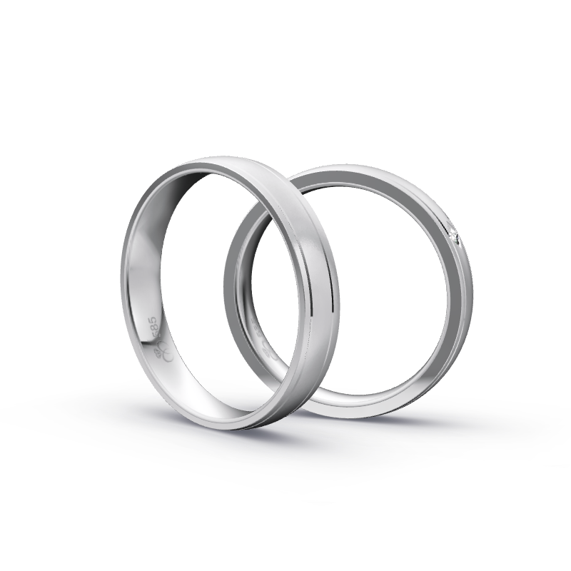 Miniaturbild: Trauringe TL8956 - Weißgold (Sandmatt fein) | Eheringe aus Gold