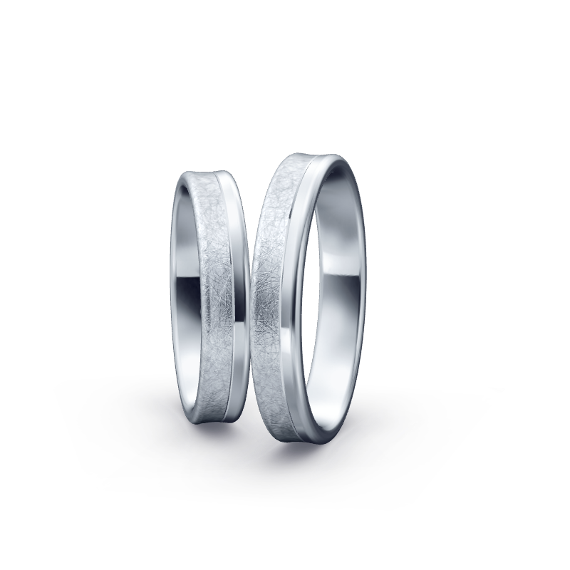 Miniaturbild: Trauringe TL6481 - Platin (Poliert / Eismatt) mit 3 Brillanten