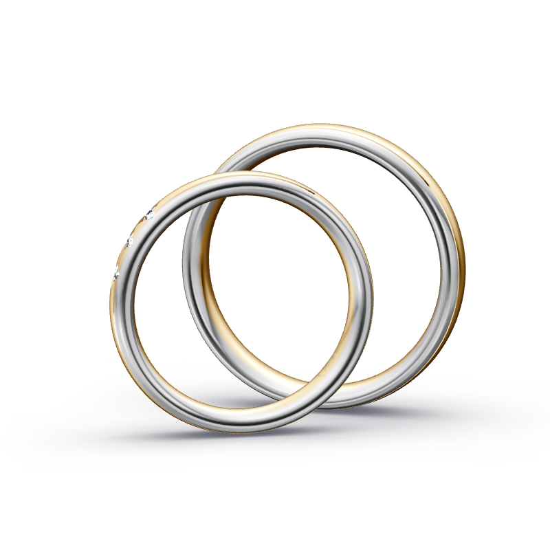 Miniaturbild: Trauringe TL1380 - Gelbgold/Weißgold