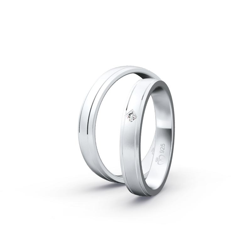 Miniaturbild: Ringpaar TL8956 - Silber