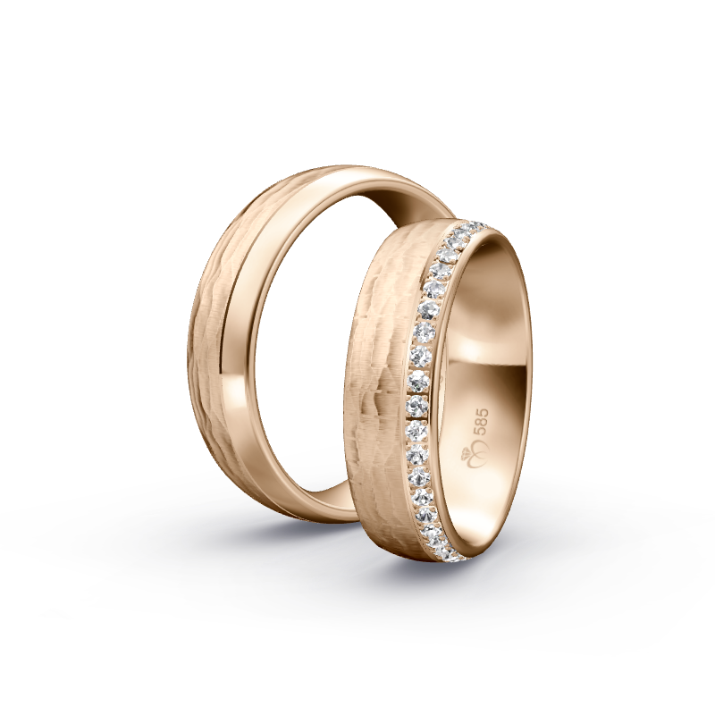 Miniaturbild: Trauringe TL9321 - Roségold (Relief längs / Poliert) | Eheringe aus Gold