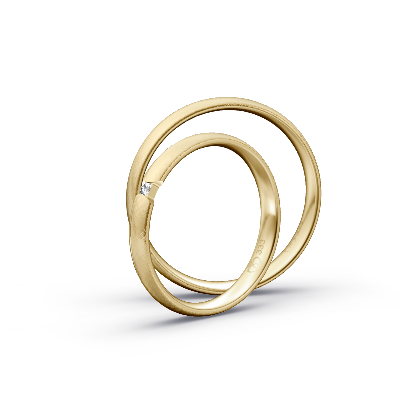 Miniaturbild: Trauringe TL6407 - Gelbgold (Kreuzmatt / Poliert) | Eheringe aus Gold