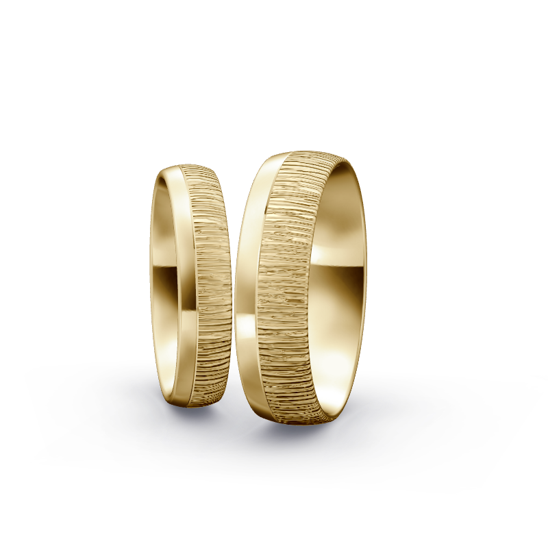 Miniaturbild: Trauringe TL9565 - Gelbgold (Quermatt grob / poliert) | Eheringe aus Gold