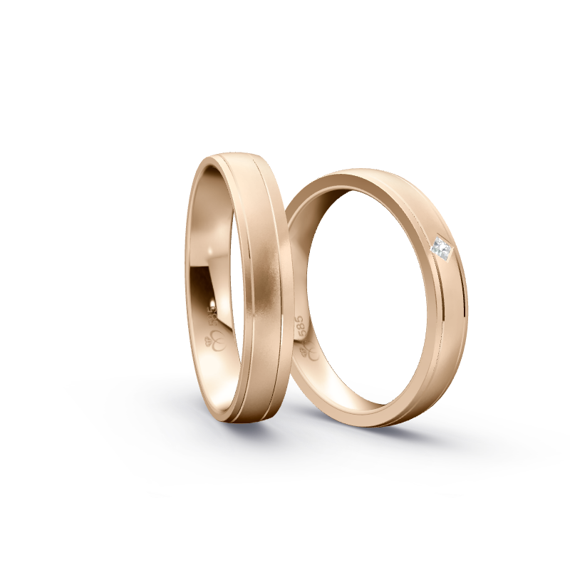 Miniaturbild: Trauringe TL8956 - Roségold (Sandmatt fein) | Eheringe aus Gold