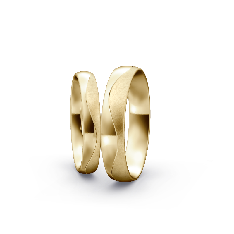 Miniaturbild: Trauringe TL4126 - Gelbgold (Fliesmatt / poliert) | Eheringe aus Gold