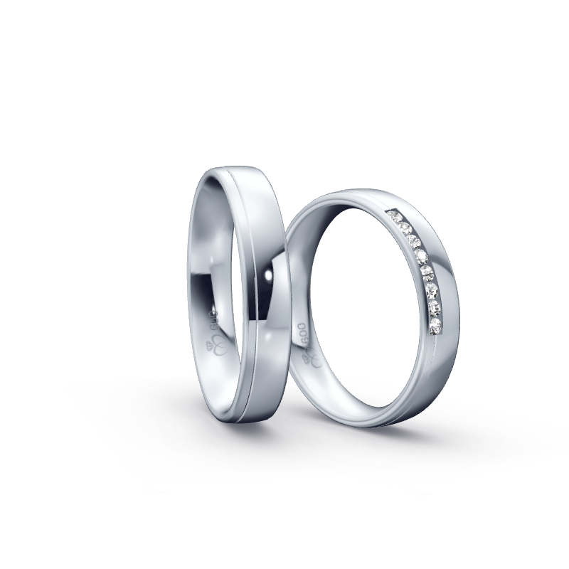 Miniaturbild: Trauringe TL7111 - Platin (Poliert) mit 8 Brillanten