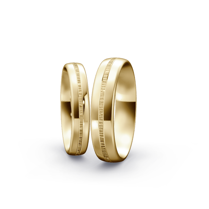 Miniaturbild: Trauringe TL8446 - Gelbgold (Quermatt grob / poliert) | Eheringe aus Gold
