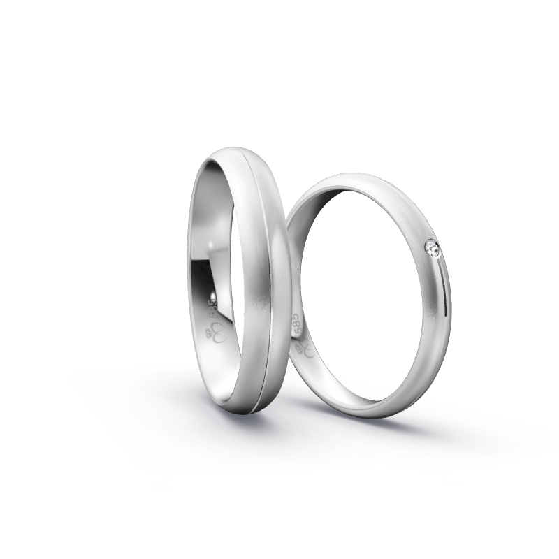 Miniaturbild: Trauringe TL9345 - Weißgold (Sandmatt fein) | Eheringe aus Gold