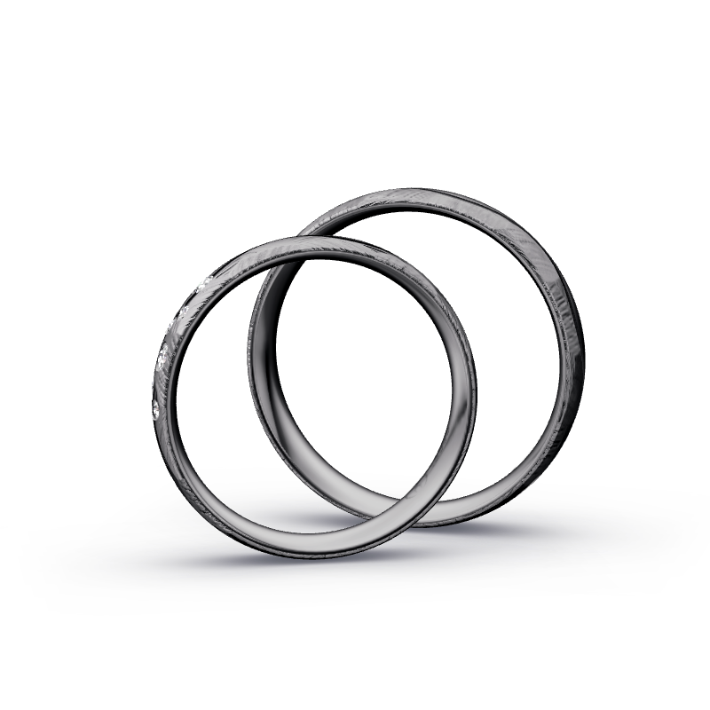 Miniaturbild: Trauringe TL2794 - Tantal (Poliert / Fels) | 999er Tantal Ring