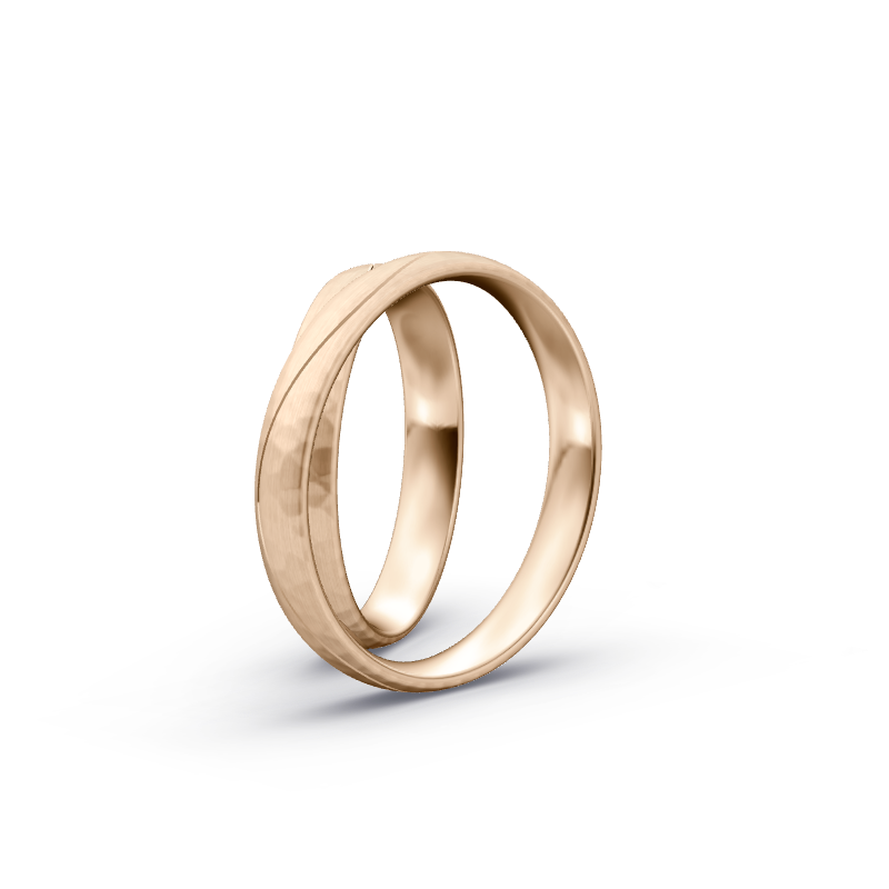 Miniaturbild: Trauringe TL1382 - Roségold (Hammerschlag matt) | Eheringe aus Gold