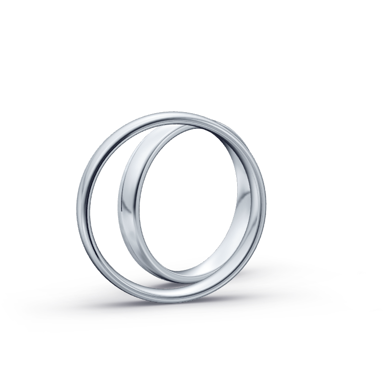 Miniaturbild: Trauringe TL1574 - Platin (Poliert / Hammerschlag matt) mit 1 Brillant